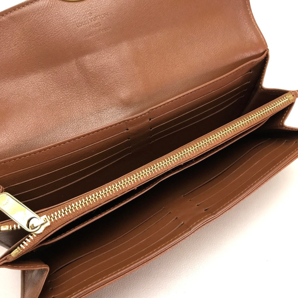LOUIS VUITTON Long Wallet Purse M58124 monogram mahina leather Brown Two fold Mahina Clutch Amelia Women