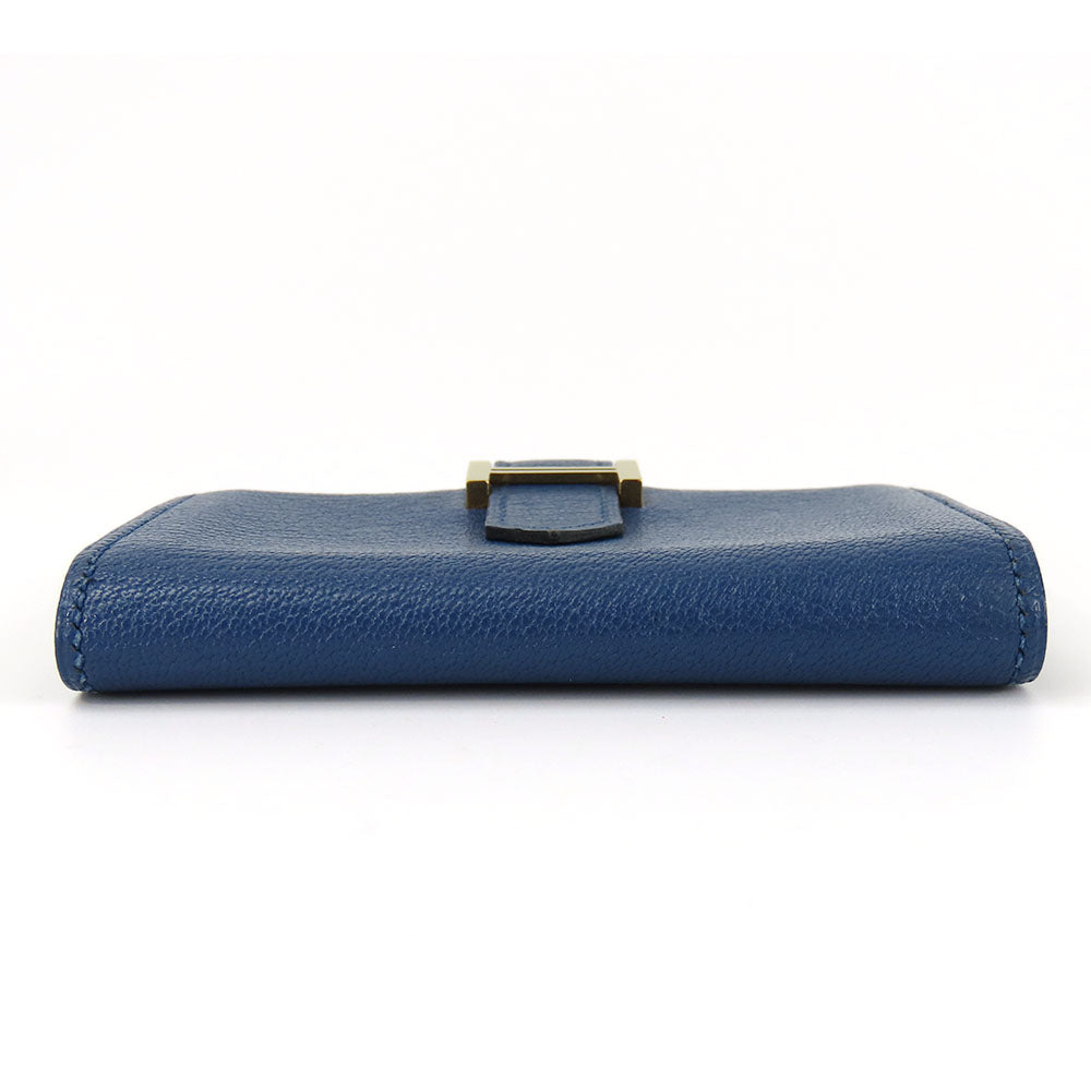 HERMES Card Case Shave blue Bean unisex(Unisex)