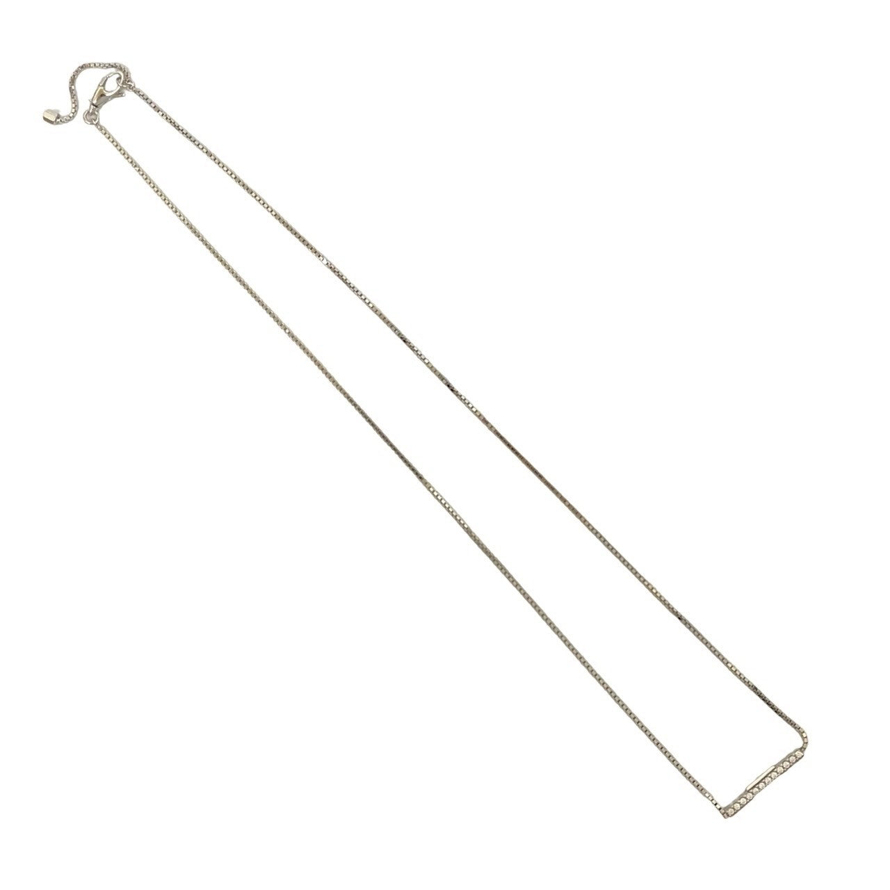 GUCCI Necklace K18 white gold Silver Link to Love Bar Pendant