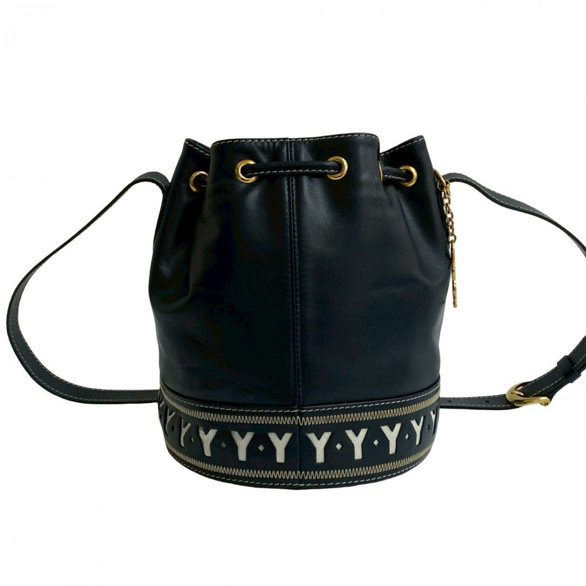 YVES SAINT LAURENT Shoulder Bag leather Navy