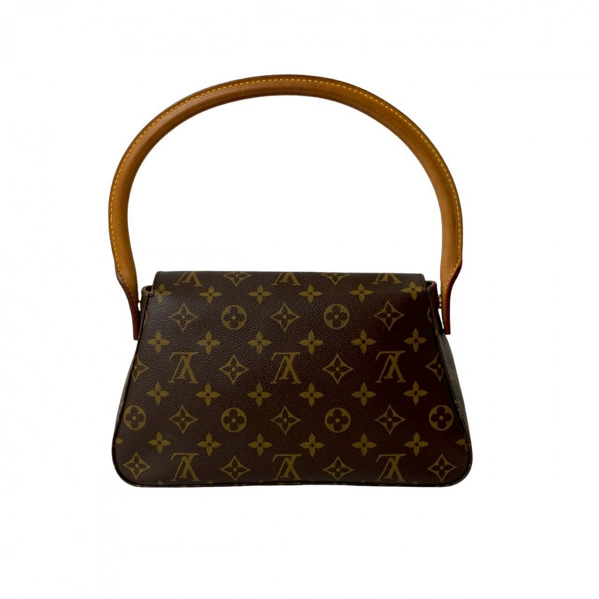 LOUIS VUITTON Handbag leather Brown Monogram Looping