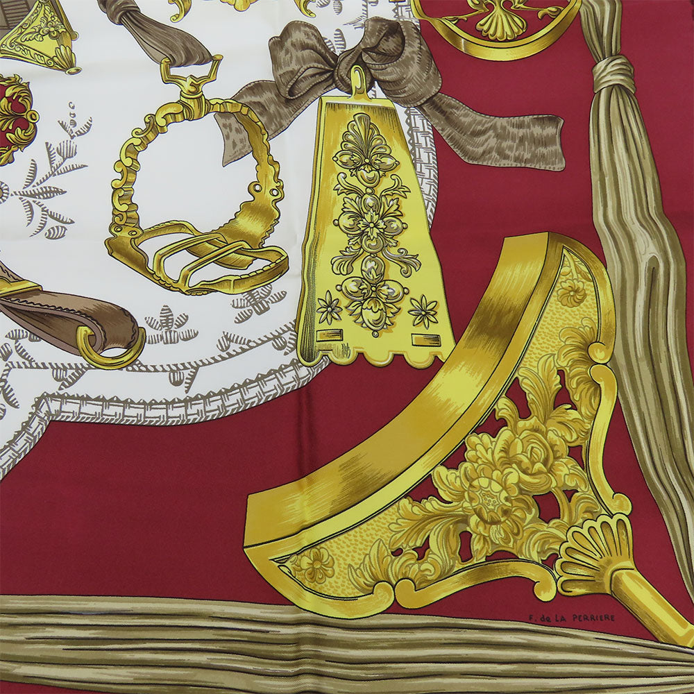 HERMES scarf silk Red Carre90 Women