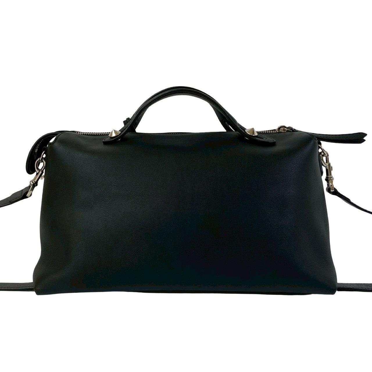FENDI Shoulder Bag leather black By the way large