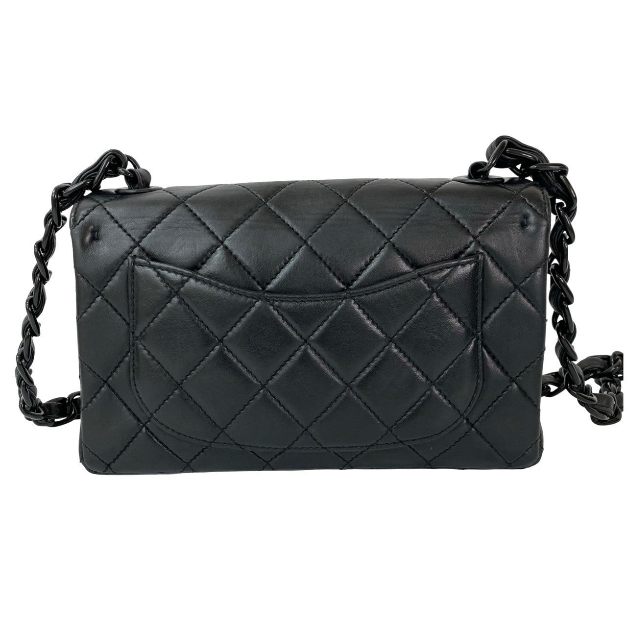 CHANEL Shoulder Bag lambskin black Matrasse