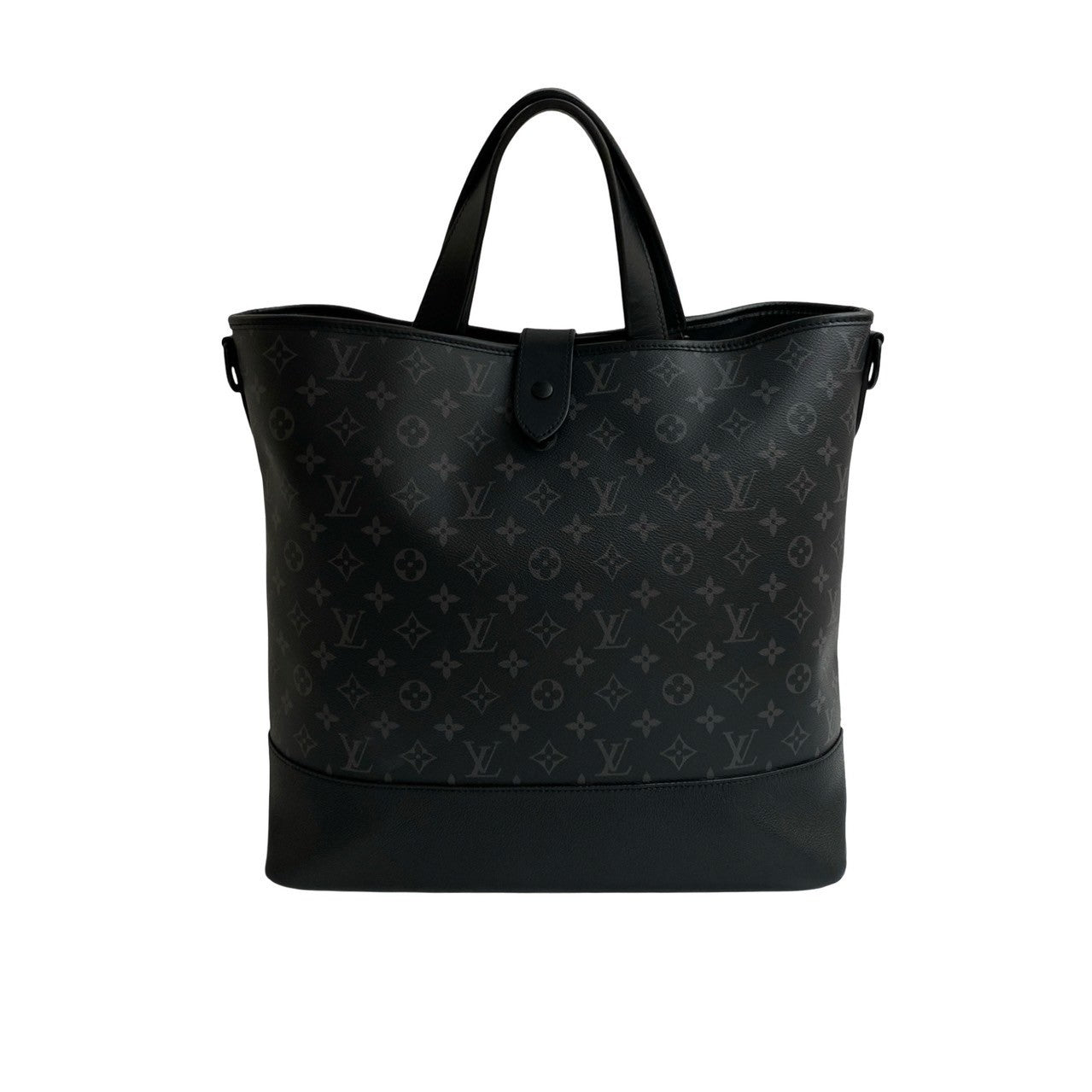 LOUIS VUITTON Shoulder Bag leather black Monogram Eclipse Saumur