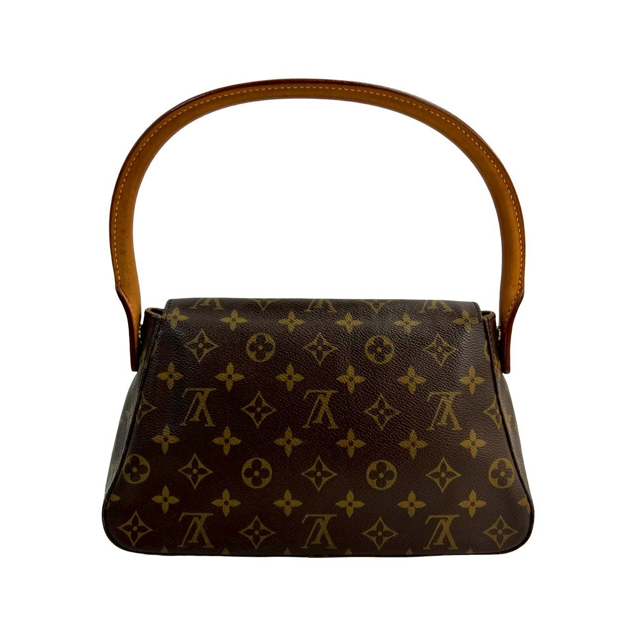 LOUIS VUITTON Shoulder Bag leather Brown Monogram Mini Looping