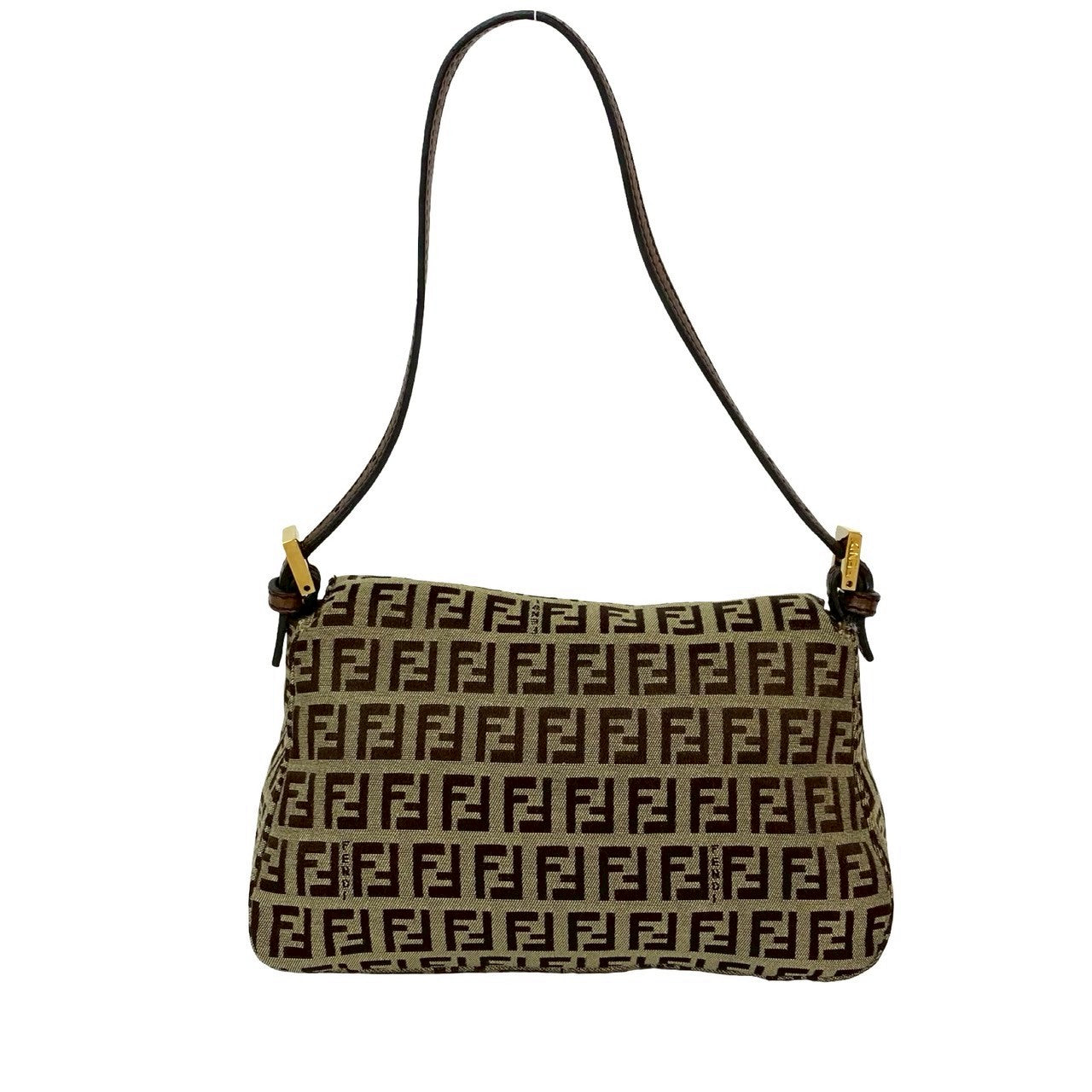 FENDI Shoulder Bag canvas Brown Mamma Bucket