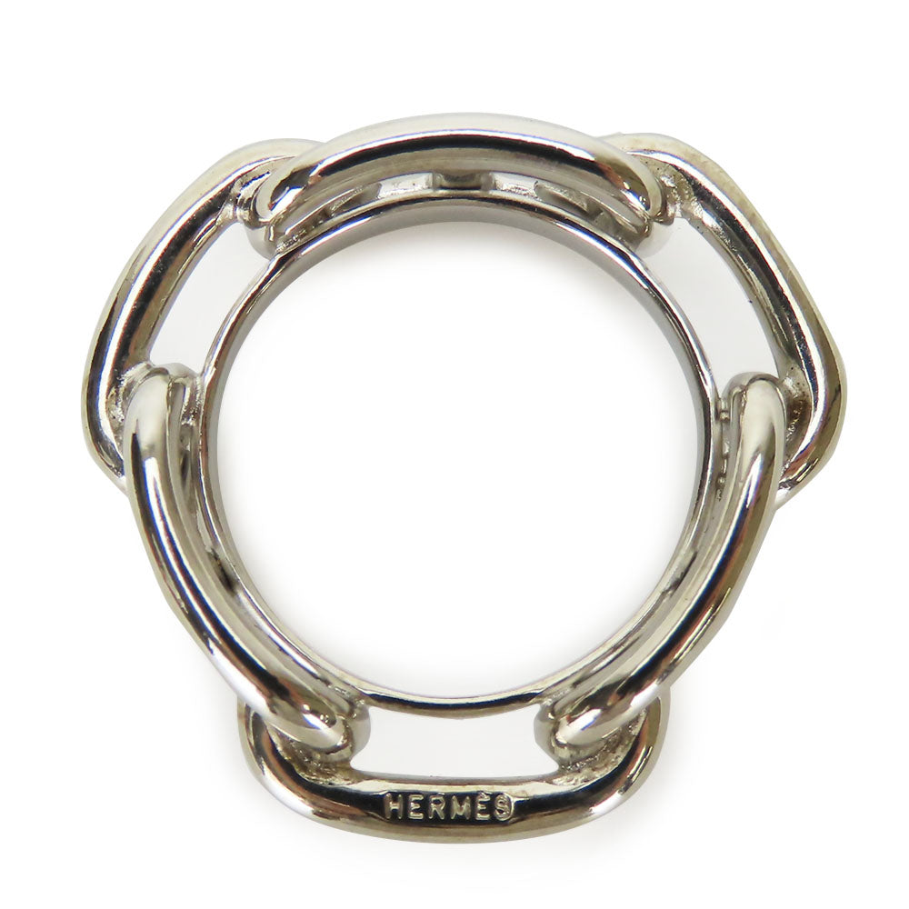 HERMES Scarf ring metal Silver Chene Dunkle Women