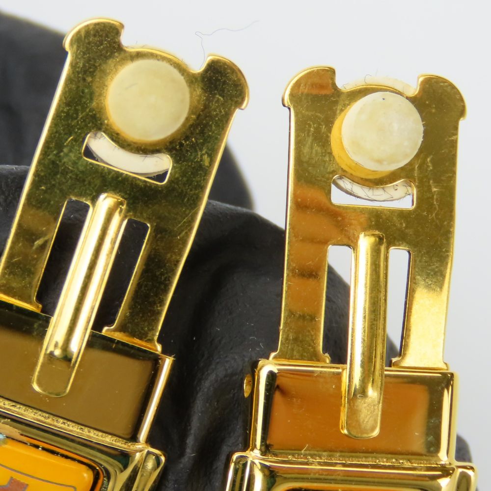 HERMES Earring metal yellow Emile Women