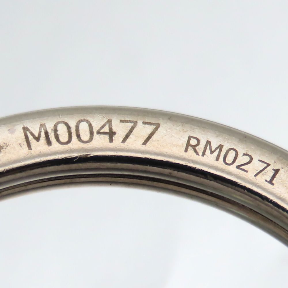 LOUIS VUITTON key ring M00477 Metal, Leather Silver Portocle LV Circle unisex(Unisex)