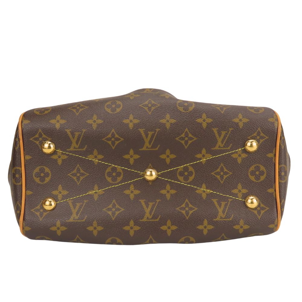 LOUIS VUITTON Handbag M40143 Monogram, Tanned Leather Brown Tivoli PM Women