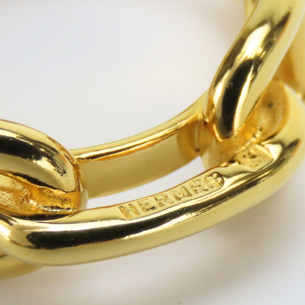 HERMES Scarf ring metal gold Chene Dunkle Women