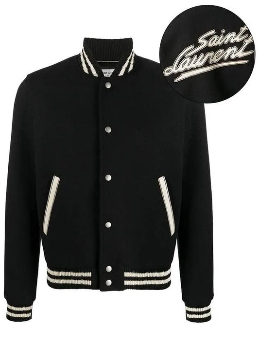 Luxury Saint Laurent Trending 2025 Teddy Wool Bomber Jacket Black