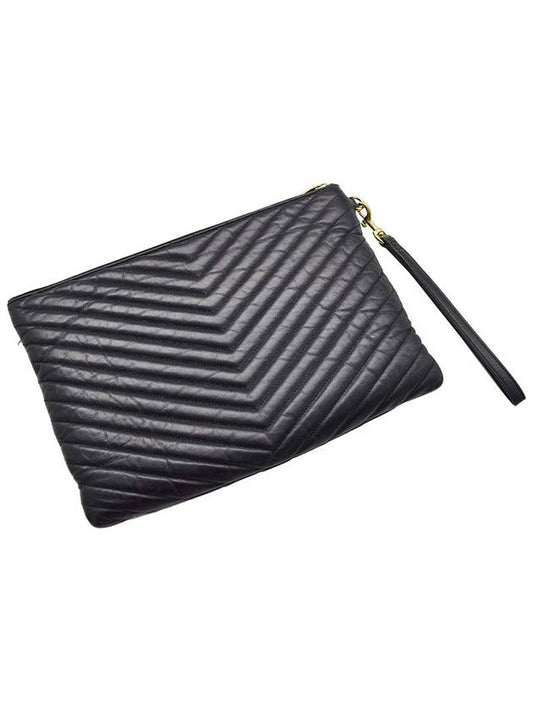 Luxury Saint Laurent Trending 2025 Women s Quilted Leather Gold Clutch Bag 8868