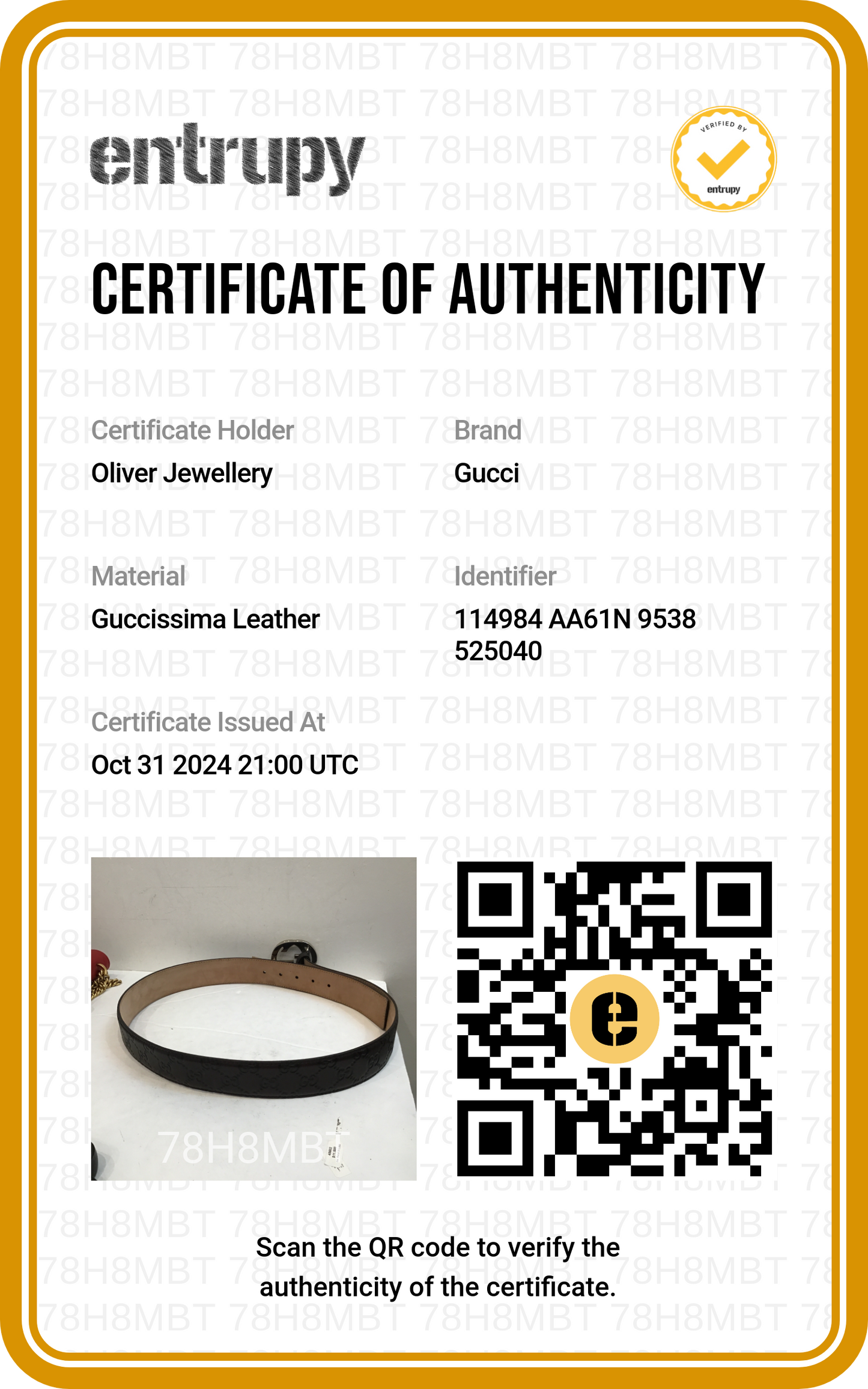 Gucci Brown Signature Leather Interlocking G Belt 95 38