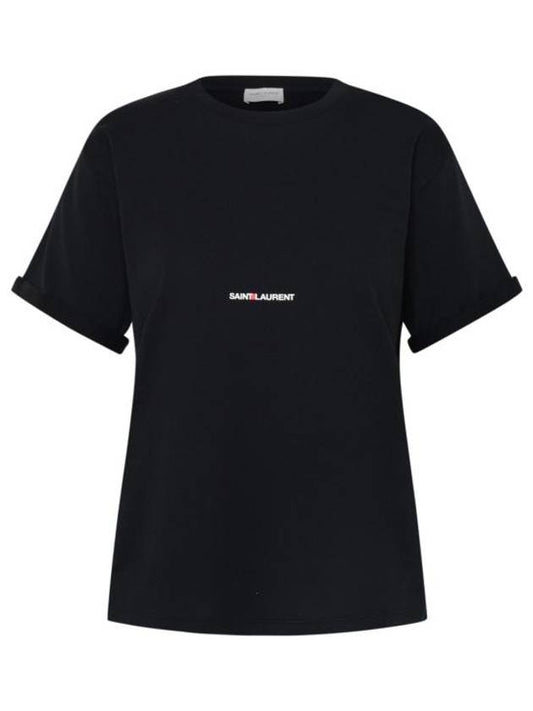 Luxury Saint Laurent Trending 2025 Rive Gauche Short Sleeve T-Shirt Black