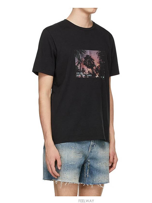 Luxury Saint Laurent Trending 2025 Paris Sunset Short Sleeve T-Shirt Black
