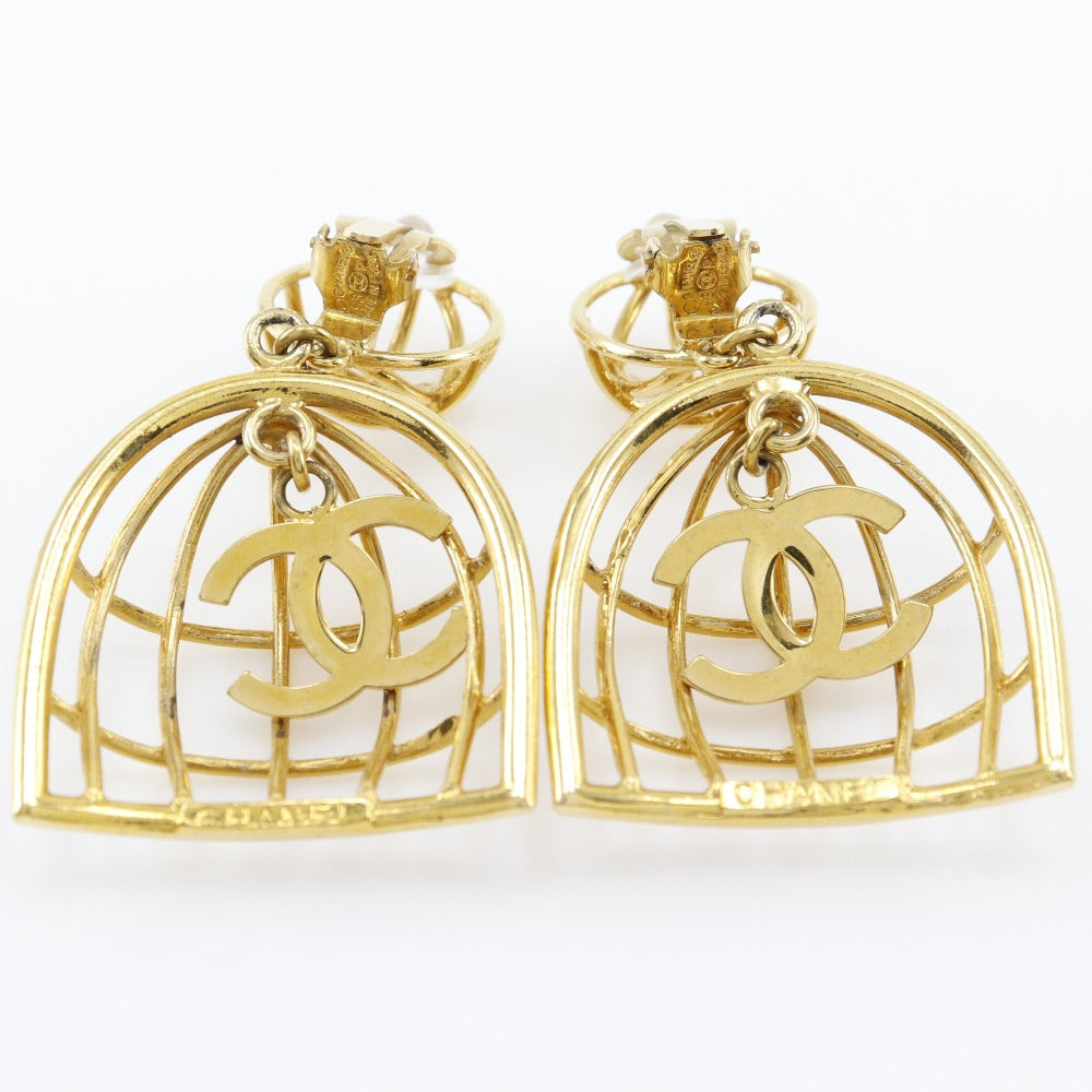 CHANEL Earring Plated Gold gold Bird cage Women