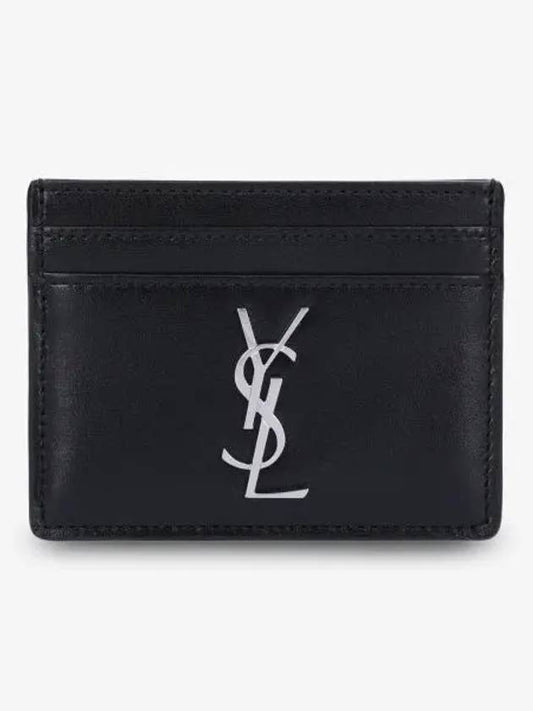 Luxury Saint Laurent Trending 2025 Monogram Card Case in Smooth Leather Black