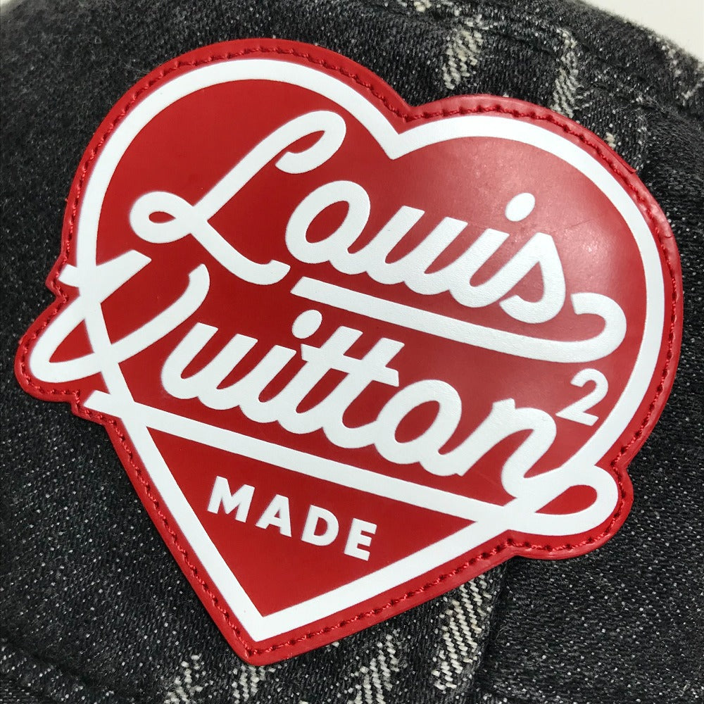 LOUIS VUITTON hat MP3244 cotton Black x white bonnet denim LV MADE Heart mens âM