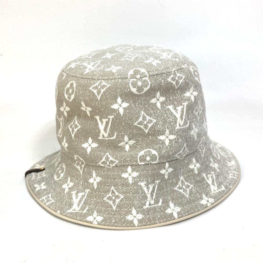 LOUIS VUITTON hat M7058S Nylon, Cotton beige Bucket hat in monogram jacquard denim Women S