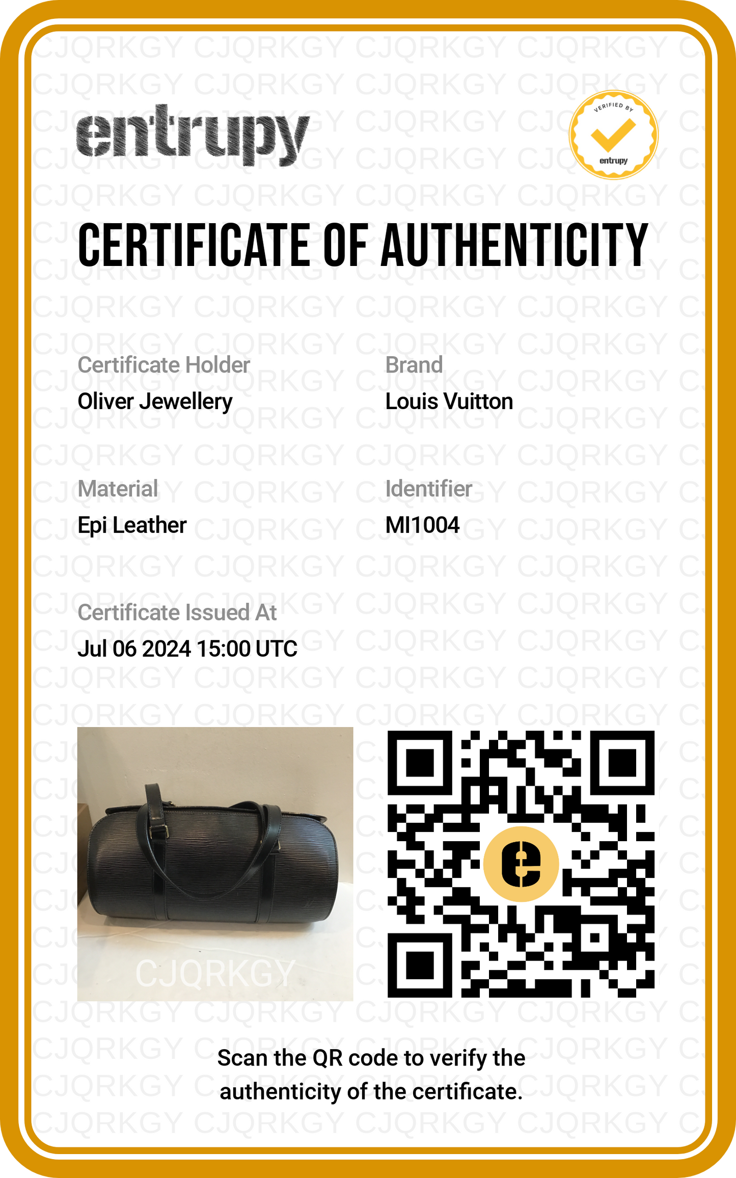Louis Vuitton Black Epi Leather Papillon 30