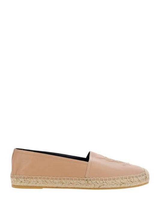 Luxury Saint Laurent Trending 2025 Women's Monogram Leather Espadrilles Pink