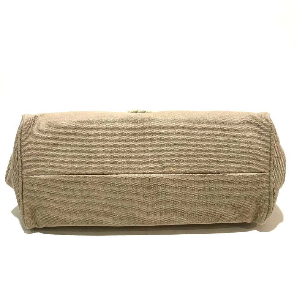 BOTTEGAVENETA Tote Bag 195976 Canvas / leather Beige x Ivory Shoulder Bag Braided handle Women