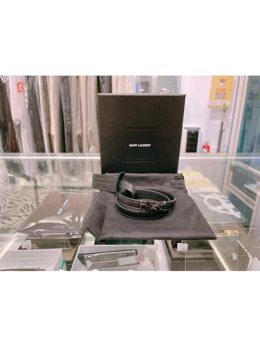 Luxury Saint Laurent Trending 2025 Opyum Silver Double Wrap Bracelet Black