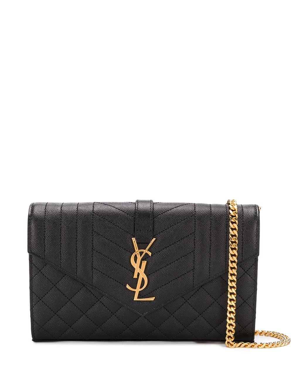 Luxury Saint Laurent Trending 2025 Women's Cassandre Chain Wallet in Nero | 620280BOW91
