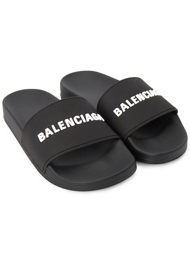 Luxury Balenciaga Trending 2025 Logo Slippers Black