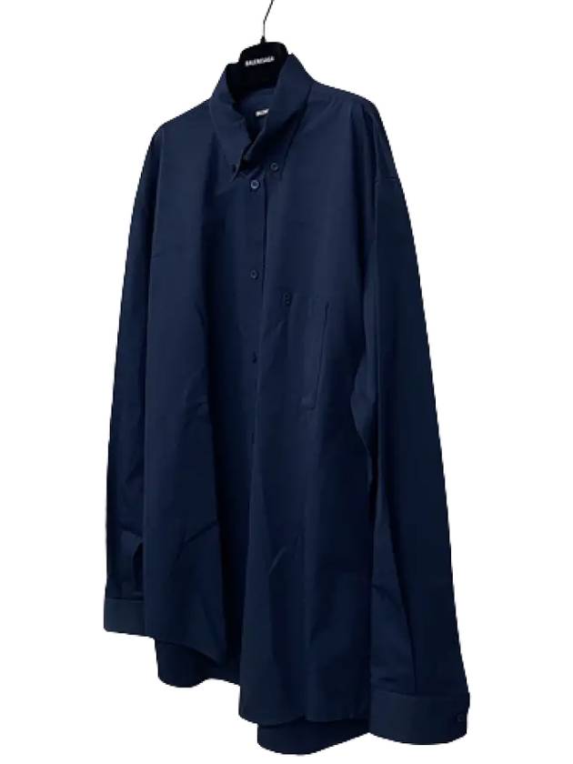 Luxury Balenciaga Trending 2025 Back Logo Long Sleeve Shirt Navy