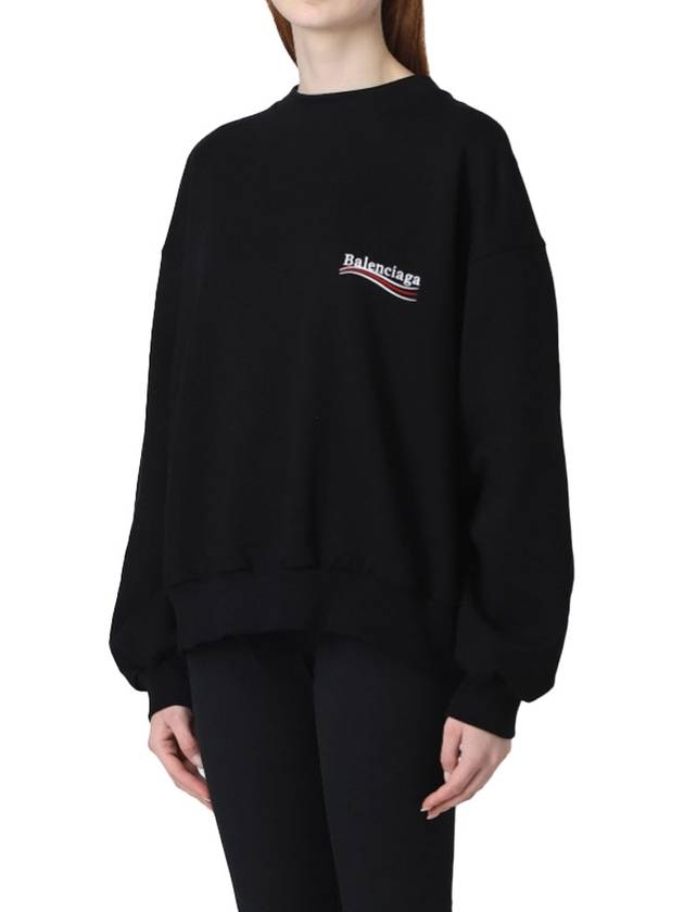 Luxury Balenciaga Trending 2025 Political Campaign Regular Fit Sweatshirt Black
