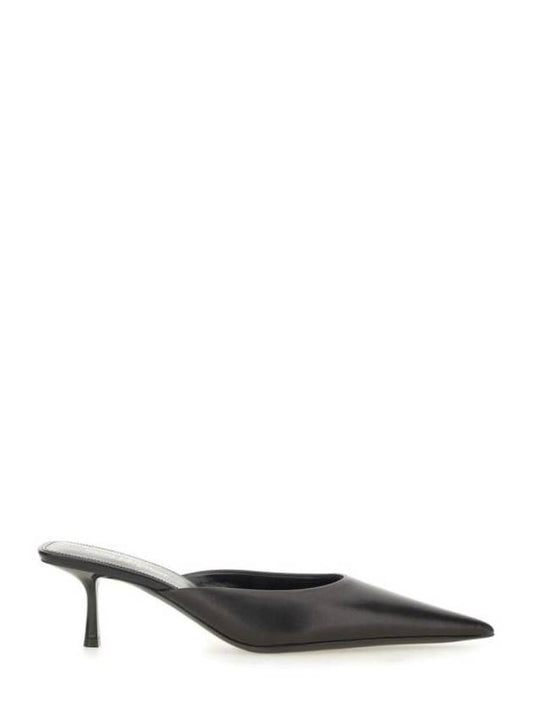 Luxury Saint Laurent Trending 2025 Women's Barbara Smooth Leather Mules Black