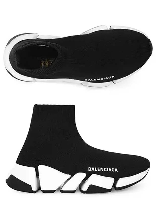 Luxury Balenciaga Trending 2025 WoMen's Speed 2.0 Trainer Black Knit White Sole High Top Sneakers Black