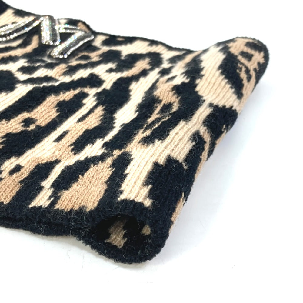 LOUIS VUITTON Scarf M74049 Wool, Rayon Brown Leopard leopard print Snood LV Rheogram Women