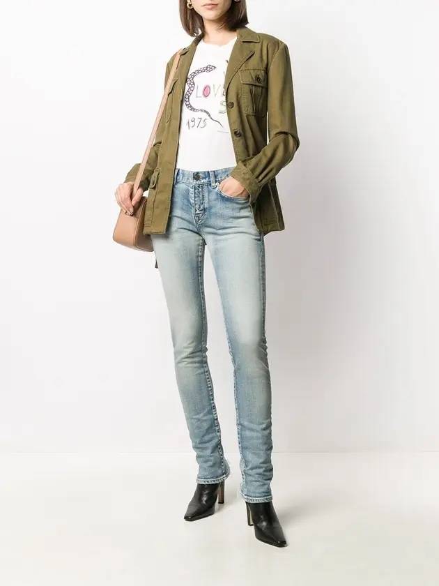 Luxury Saint Laurent Trending 2025 Slim Fit Straight Jeans Blue