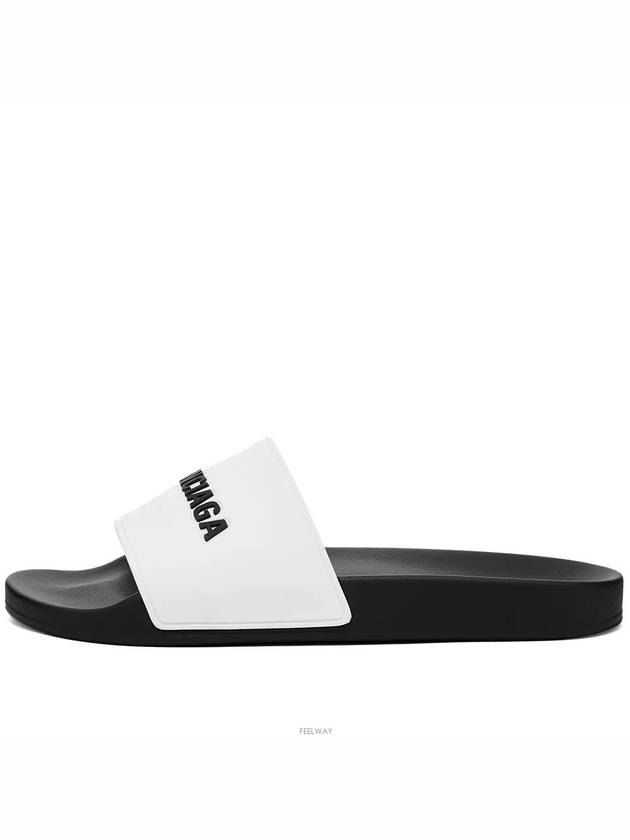 Luxury Balenciaga Trending 2025 Logo Pool Slippers White