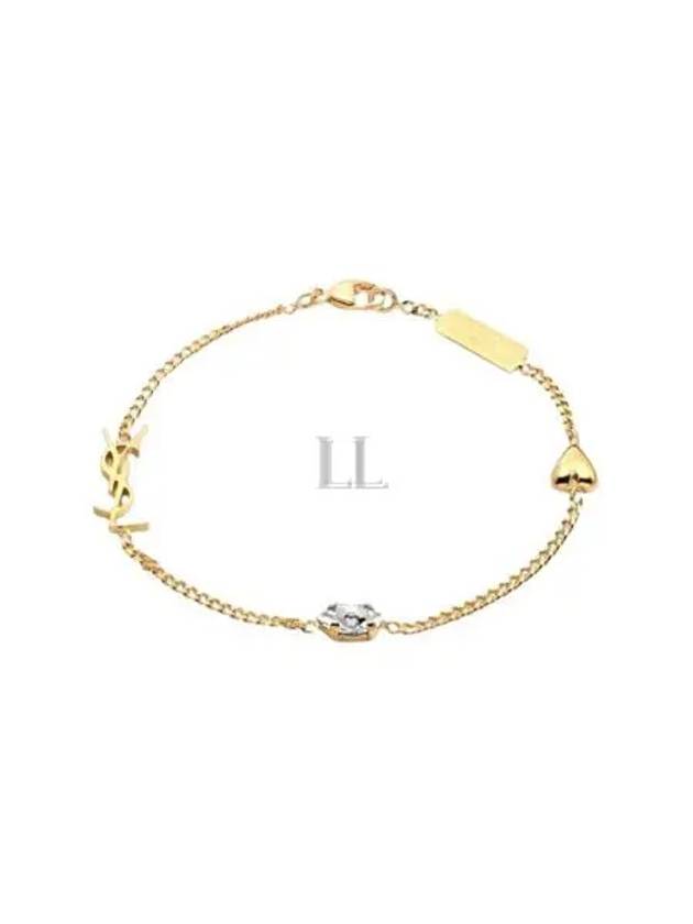 Luxury Saint Laurent Trending 2025 Opyum Heart Chain Bracelet Gold