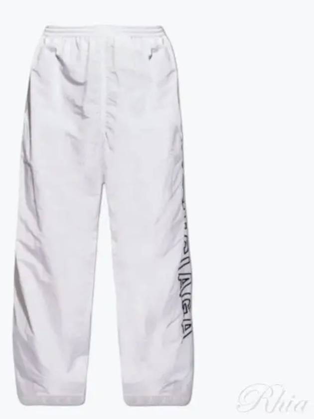 Luxury Balenciaga Trending 2025 Embroidered Logo Polyester Wide Track Pants White
