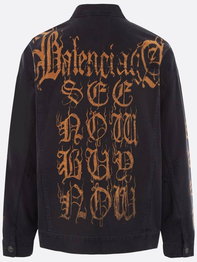 Luxury Balenciaga Trending 2025 Peach Large Fit Denim Jacket Black