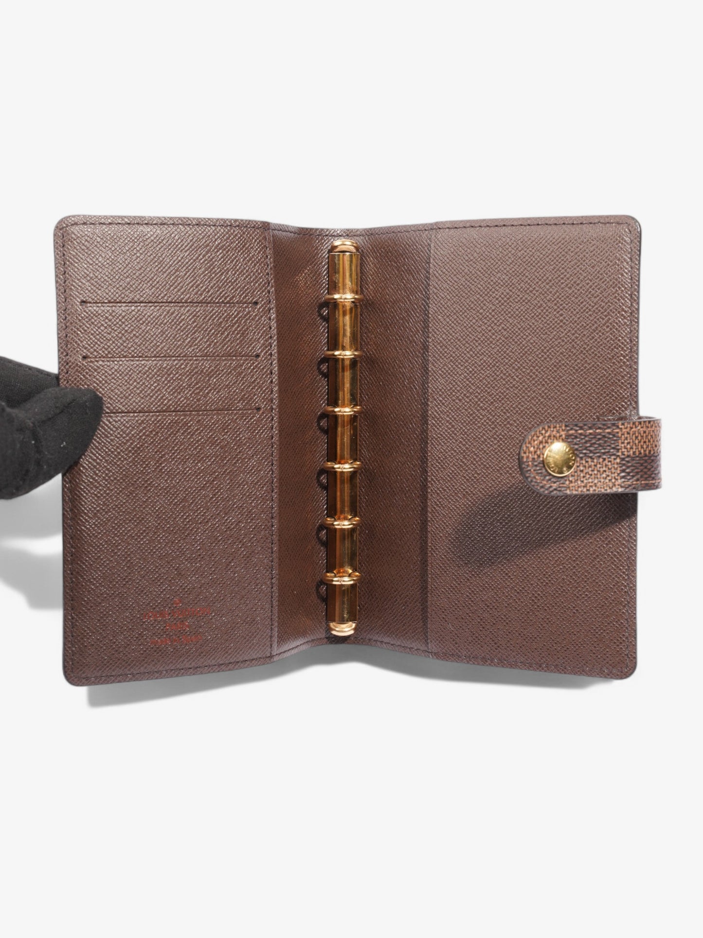 Louis Vuitton Small Ring Agenda Damier Ebene Coated Canvas