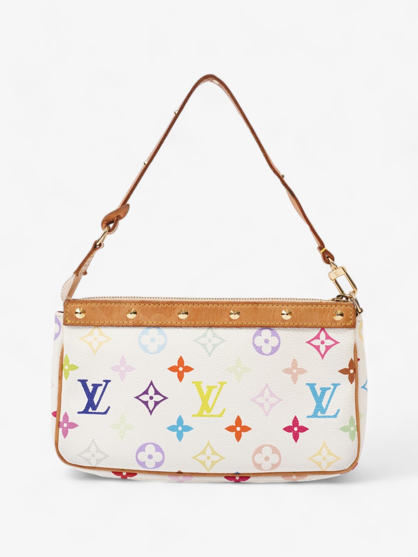 Louis Vuitton Pochette Accessoires White Multicoloured Monogram Coated Canvas