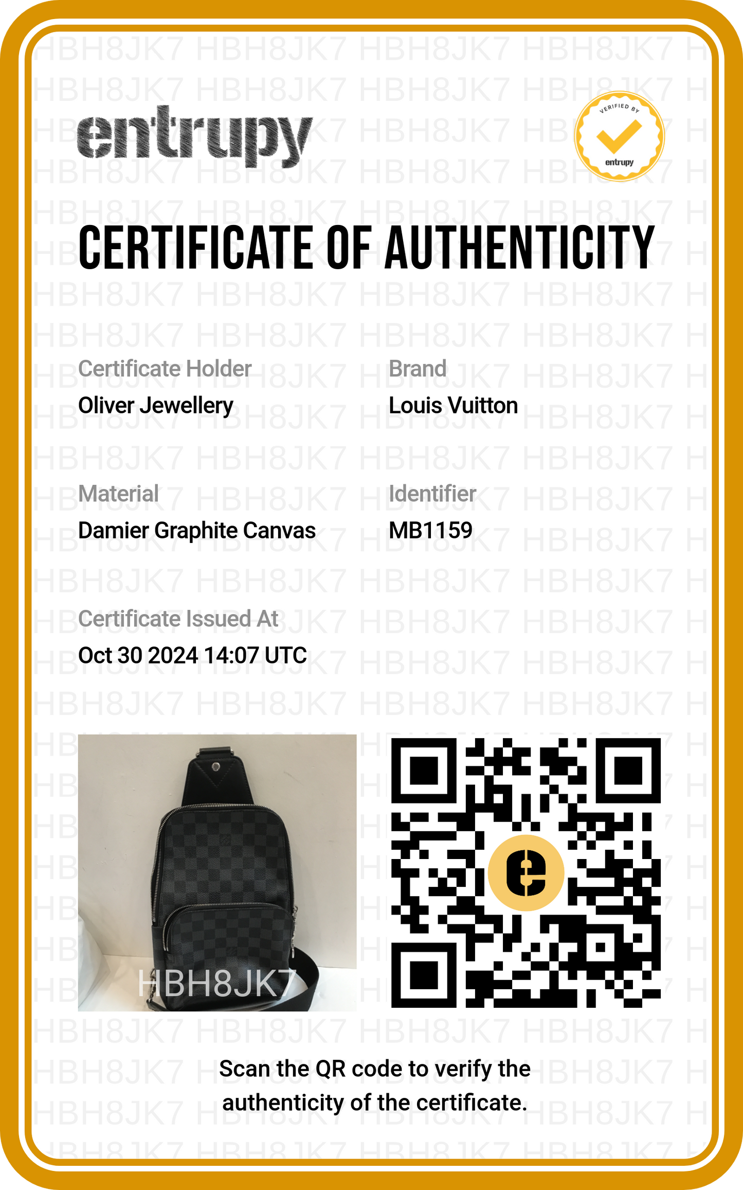 Louis Vuitton Damier Graphite Avenue Sling Bag