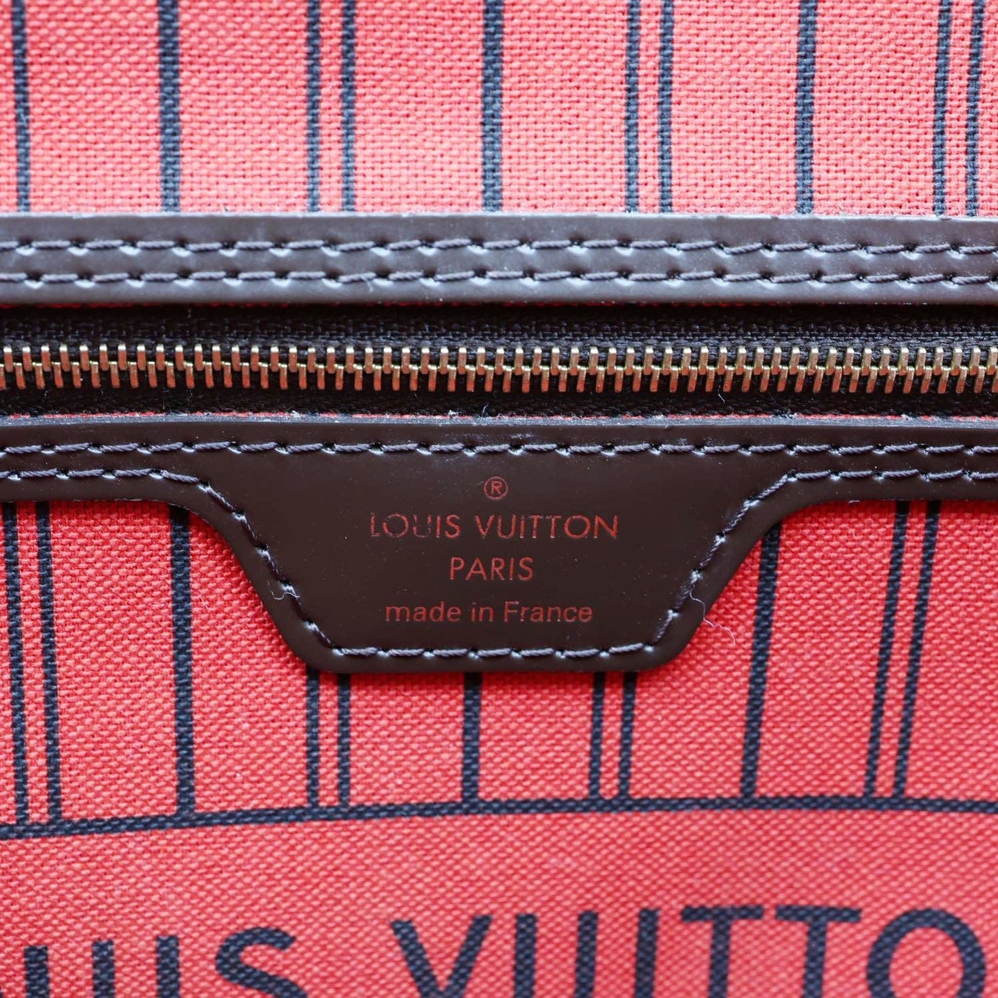 LOUIS VUITTON Neverfull PM Damier Ebene Tote Shoulder Bag Brown