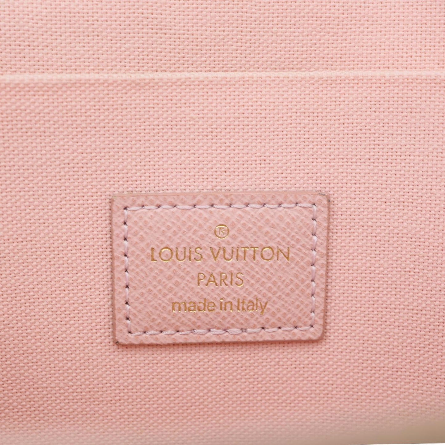 LOUIS VUITTON Felicie Pochette Damier Azur Crossbody Bag Rose Ballerine