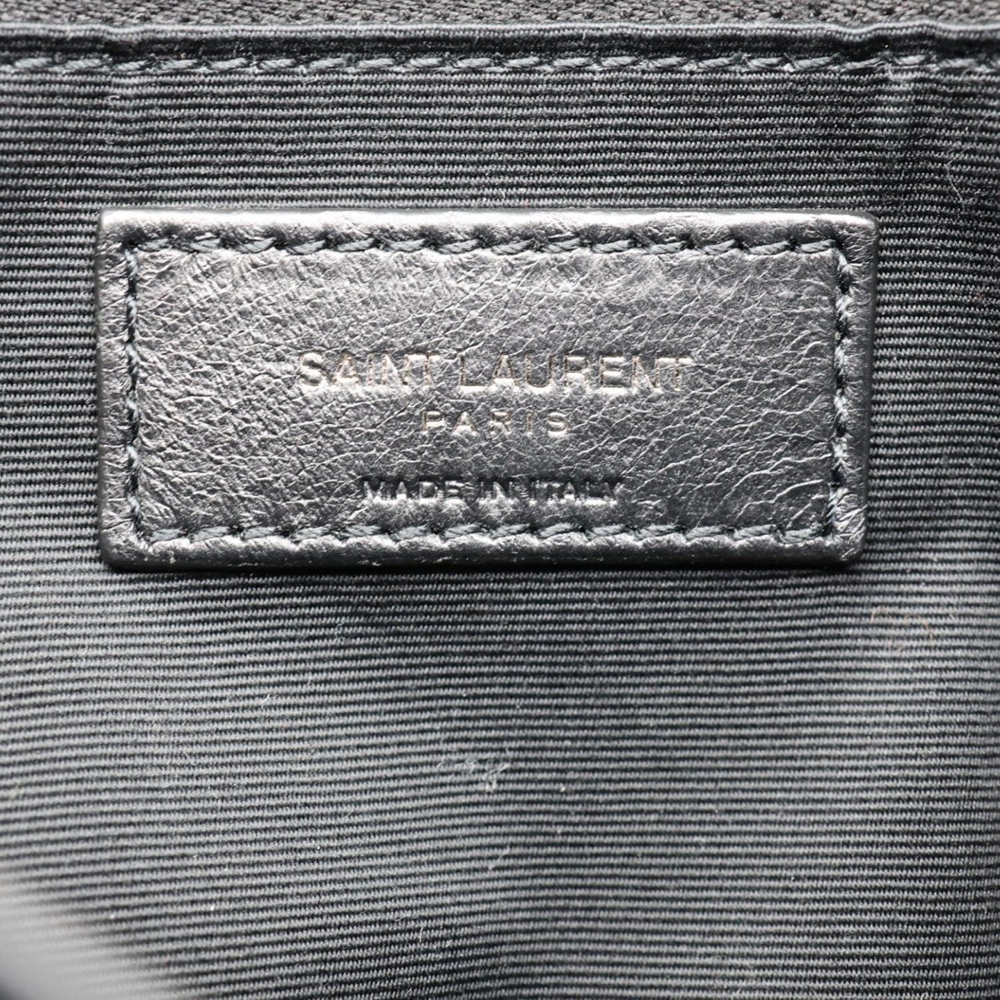 YVES SAINT LAURENT Niki Crinkle Leather Shopper Tote Bag Black