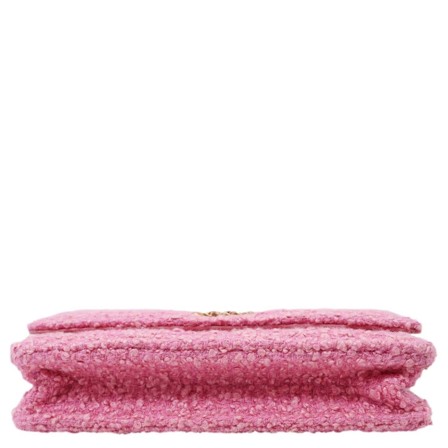 CHANEL 19 Flap Wool Tweed Wallet On Chain Shoulder Bag Pink