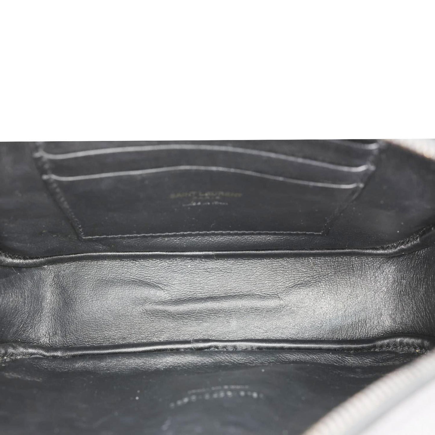 YVES SAINT LAURENT Lou Chevron Leather Camera Bag Black