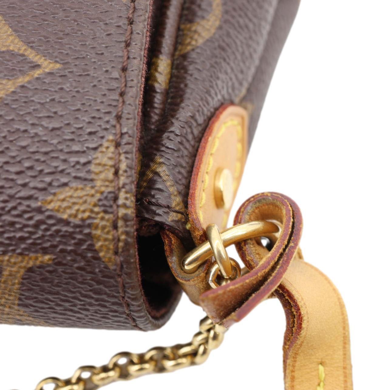 LOUIS VUITTON Favorite PM Monogram Canvas Shoulder Bag Brown